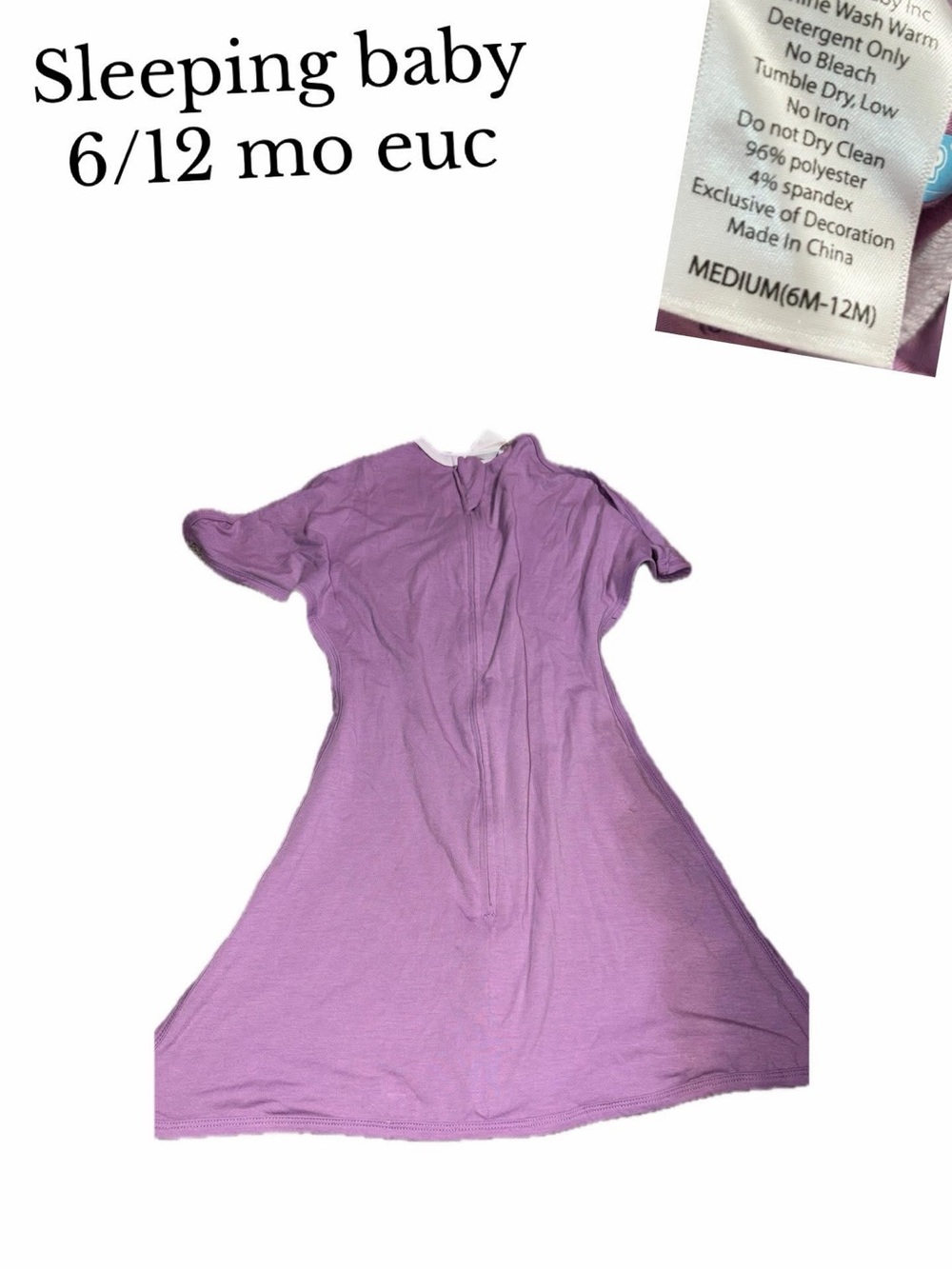 Zipadee Zip Sleeping Baby Sleep Sack Purple Size 6-12 months